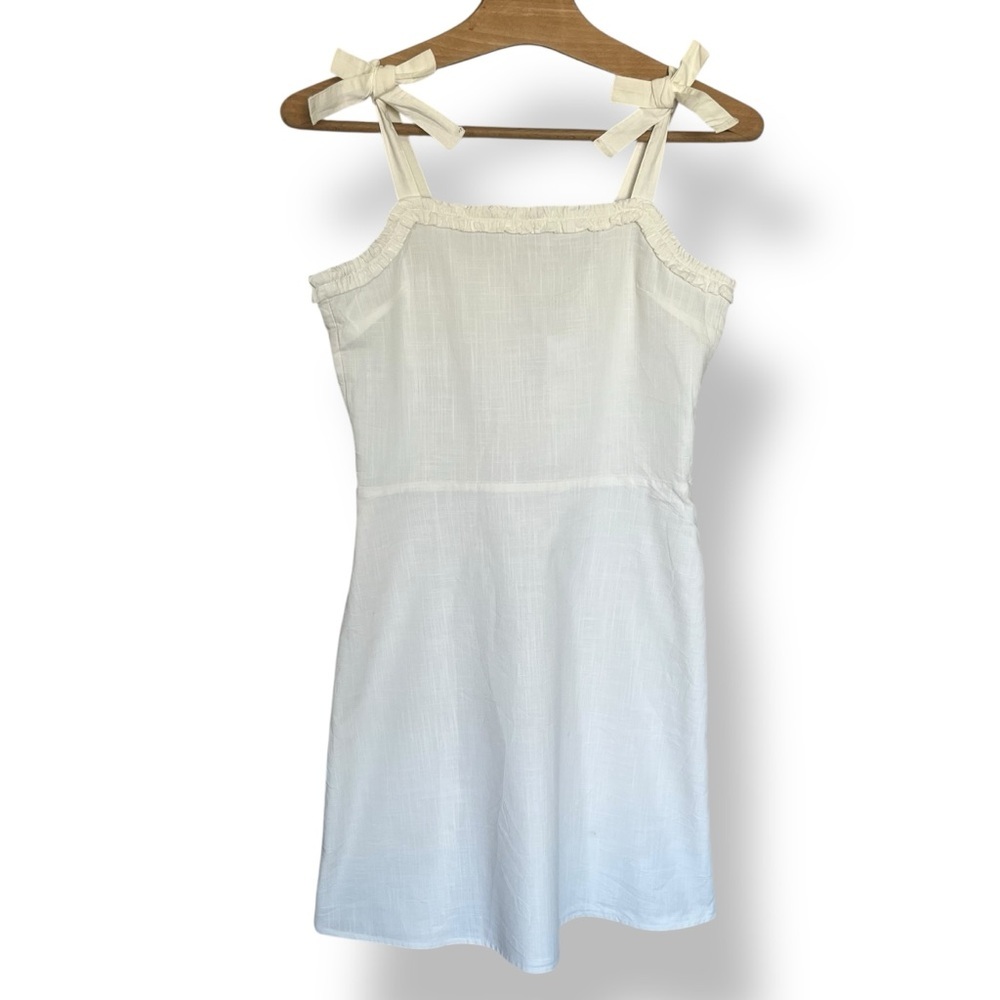 Crewcuts Bow Detail Sleeveless Smocked Midi Tank Dress Cream White Girls Size 16